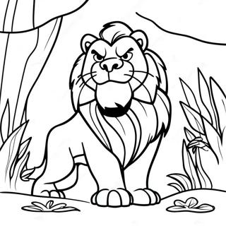 Mufasa Brullend Im Dschungel Ausmalbild 95896 35002