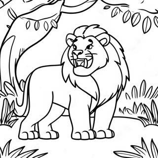 Mufasa Brullend Im Dschungel Ausmalbild 95896 35003