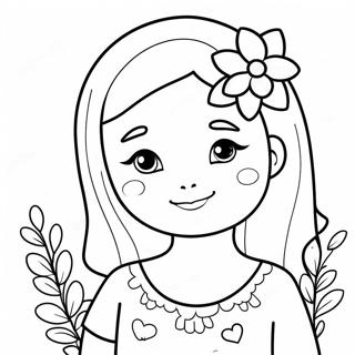 Niedliche Megan Mit Blumen Ausmalbild 95973-35059