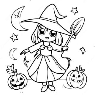 Gruseliger Anime Hexe Ausmalbild 96286-35301