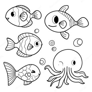 Verspielt Umgekehrtes Ausmalbild Von Unterwasserwesen 96468-35449