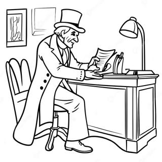 Ebenezer Scrooge In Seinem Buro Ausmalbild 96752 35672
