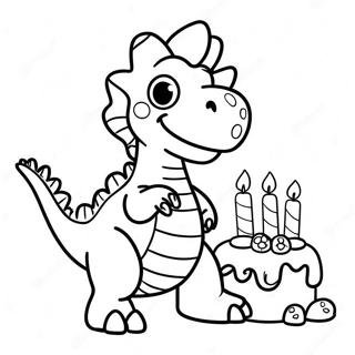 Frohlicher Dinosaurier Geburtstag Ausmalbild 96799-35864