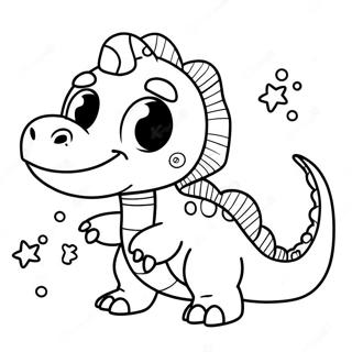 Niedlicher Baby Dinosaurier Geburtstag Ausmalbild 96800-35697