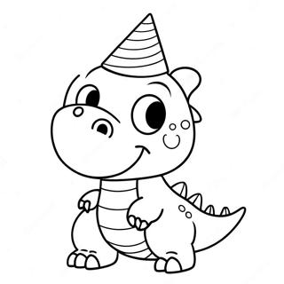 Frohlicher Dinosaurier Mit Partykappe Ausmalbild 96802-35875