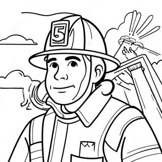 Mutiger Feuerwehrmann Berufs Ausmalbild 96827 35891