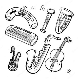 Ausmalbild Mit Musikinstrumenten Fur Den Kindergarten 97932-36879