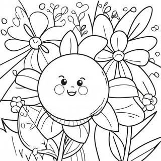 Frohliche Maifeiertagsblumen Ausmalbild 98139 37048