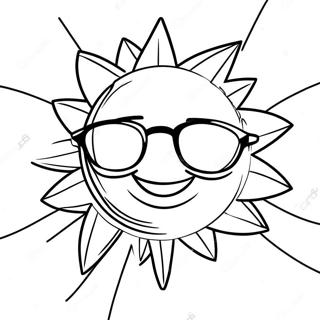 Frohliche Sonne Mit Sonnenbrille Ausmalbild 98166 37070