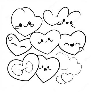 Niedliche Cartoon Herzen Ausmalbild 98447-37286