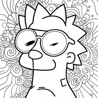 Psychedelischer Bart Simpson Mit Sonnenbrille Ausmalbild 98470-37298