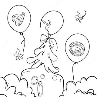 Festliche Dr. Seuss Geburtstagsballons Ausmalbild Ausmalbilder
