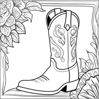 Ausmalbild Western Cowboy Stiefel 98574-37381