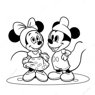 Verspielte Mickey Mouse Und Minnie Mouse Ausmalbild Ausmalbilder