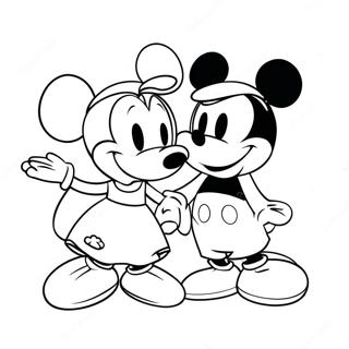 Verspielte Mickey Mouse Und Minnie Mouse Ausmalbild Ausmalbilder