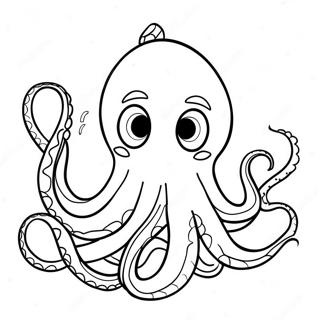 Cartoon Kraken Mit Grossen Augen Ausmalbild 99165-37852