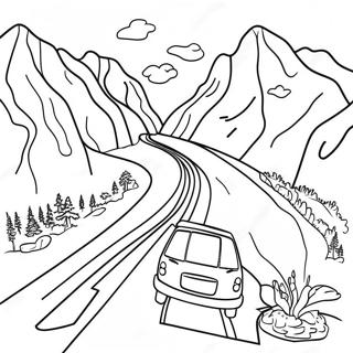 Buntes Road Trip Karten Ausmalbild 99472 38082