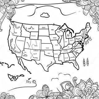 Buntes Road Trip Karten Ausmalbild 99472 38084