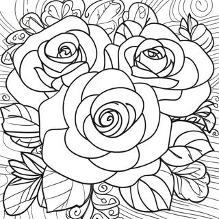 Eleganter Rosenstrauss Ausmalbild 99704-38458