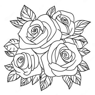 Eleganter Rosenstrauss Ausmalbild 99704-38459