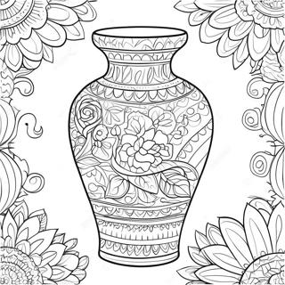 Buntes Dekoratives Vase Ausmalbild 99911 38617